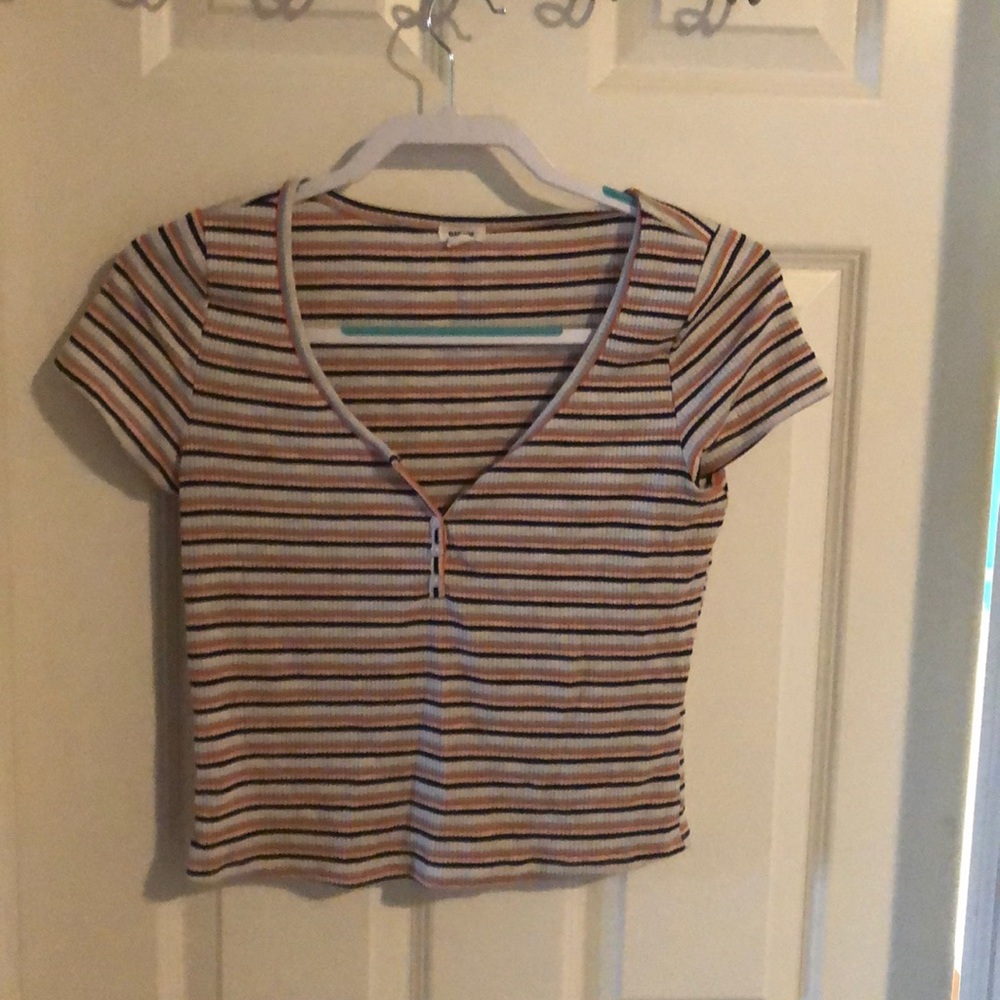 Cropped striped tee shirt from garage